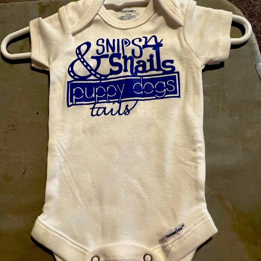 ❤️ 3 for $21 ❤️ White Gerber Onesie Hand Crafted sz 0-3 M